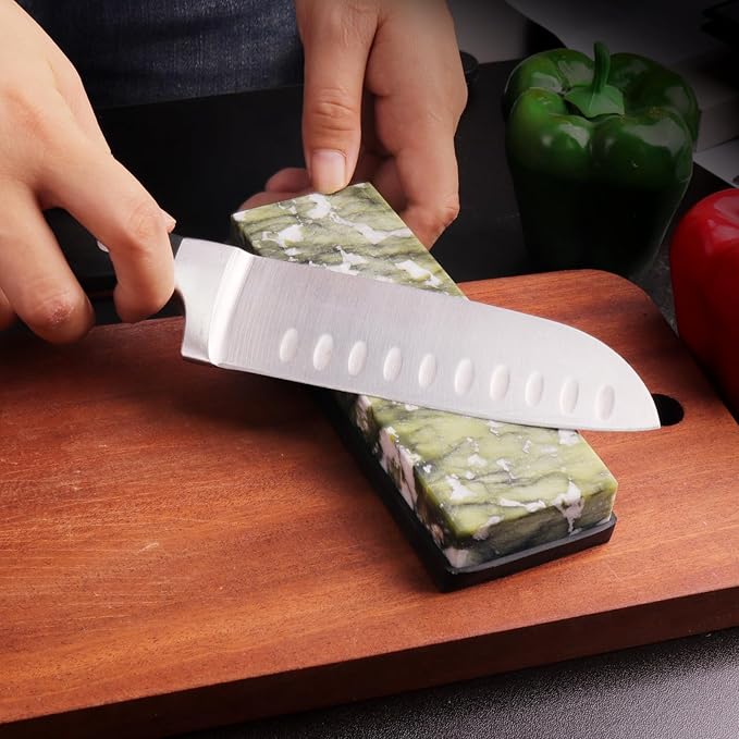 10000# Sharpening Stone,Ultra Fine Polishing Mirror Edge Stone with Non-slip Base Natural Green Whetstone for Knives Tools,Cutting Tools (5.9x1.97x0.79Inch)