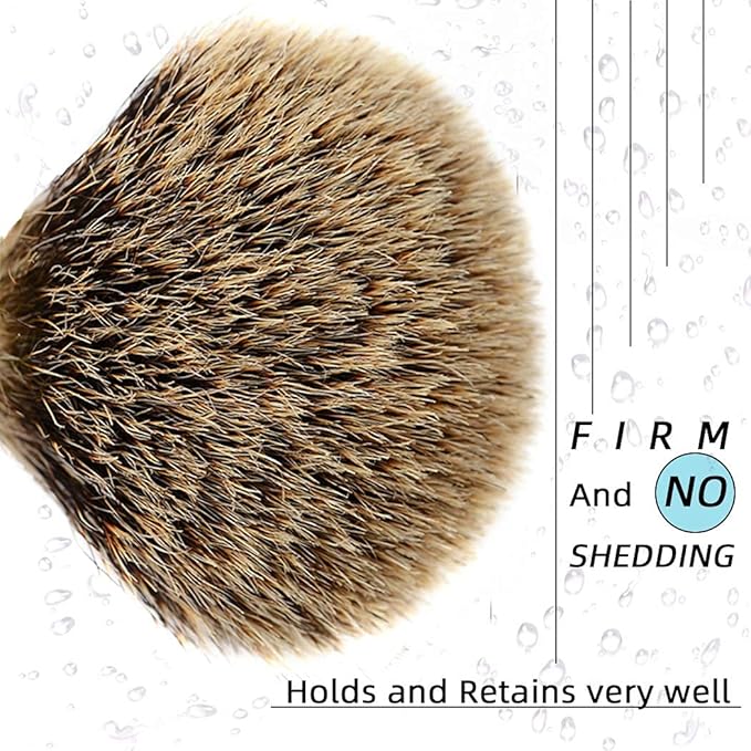 Grandslam Stainless Steel Shaving Bowl and Badger Hair Brush Kit - Wide Mouth, With Lid