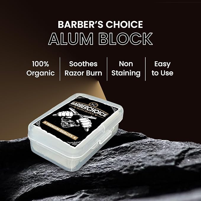 Alum Block for Shaving - Premium Quality | Razor Burn Relief & Skin Soothing Aftershave in Durable Plastic Case | Pack of 3