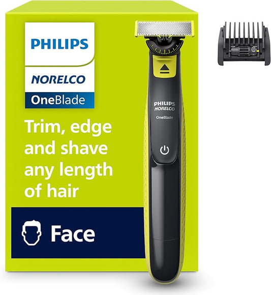 Norelco Philips OneBlade 360 Hybrid Face, Electric Beard Trimmer and Shaver, with 360 Blade Technology, 1x 360 Blade for Face, 5in1 Adjustable Comb, Model QP2724/90