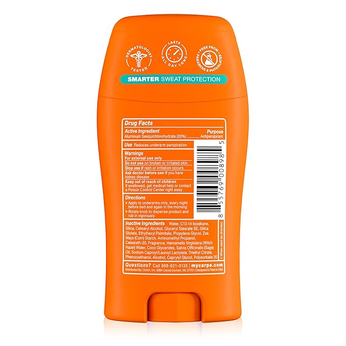 Carpe Underarm Deodorant Antiperspirant - Extra Strength Men's Antiperspirant with 72 Hour Sweat Control - Deodorant for Men - Helps Eliminate Odor - Clean Sport Scent