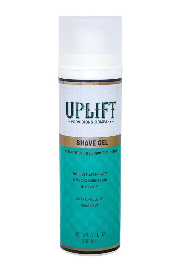 Uplift Provisions Clear Shaving Gel for Men & Women - Infused with Plant Extracts for an Ultra-Smooth Shave, Leaving Skin Hydrated, Velvety Soft, and Free from Redness and Irritation, 5 oz.