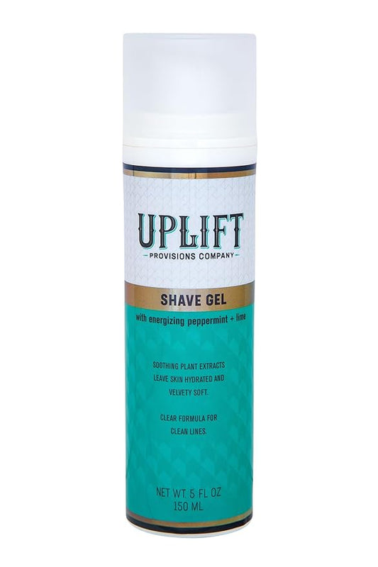 Uplift Provisions Clear Shaving Gel for Men & Women - Infused with Plant Extracts for an Ultra-Smooth Shave, Leaving Skin Hydrated, Velvety Soft, and Free from Redness and Irritation, 5 oz.