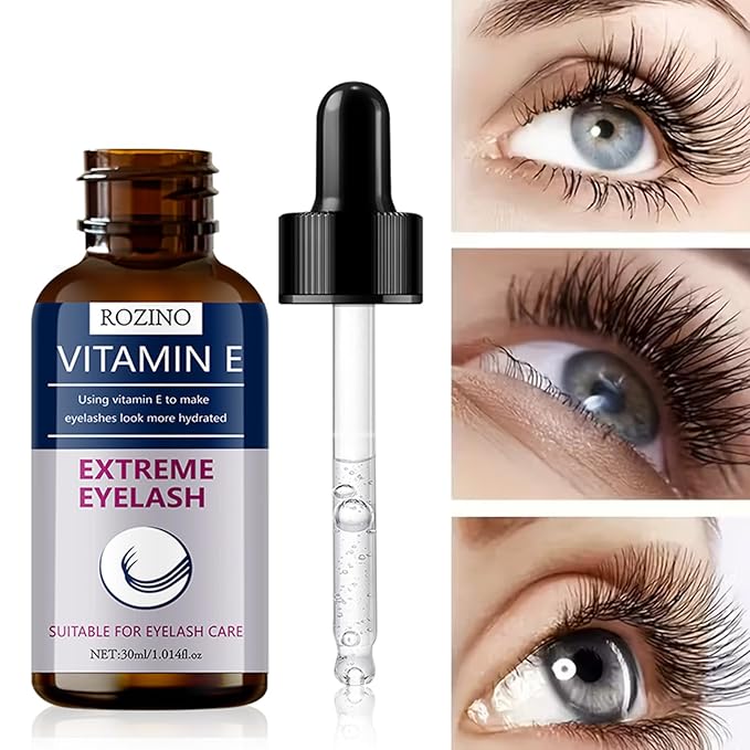 Eyelash and Eyebrow Nourishing Treatment with Vitamin E and Botanicals，Daily Conditioning Essence to Support Healthy, Fuller-Looking Lashes and Brows (Vitamin E)