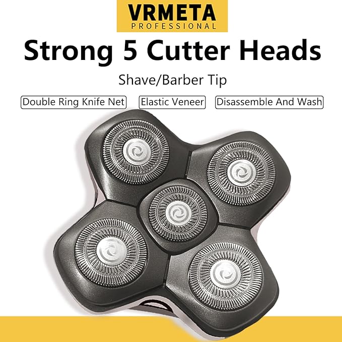 New Upgrade Head Shaver Replacement Heads for Skull Shaver Pitbull Platinum Pro Butterfly Kiss, and Palm Hypo-Allergenic Electric Razor