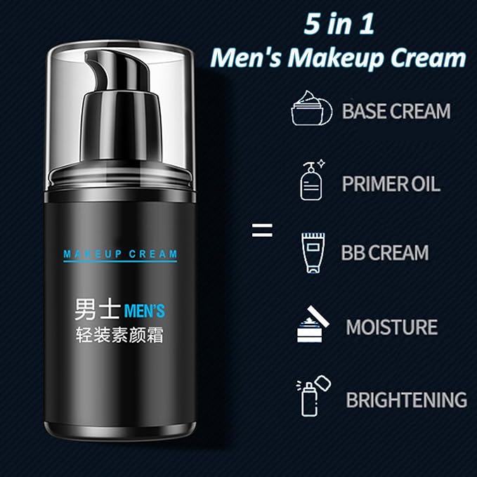 Lazy Cream Men's Makeup - Moisturizing Concealer for Face, Brightening, Oil Control & Cover Flaws, Balance Skin Tone (1pcs)