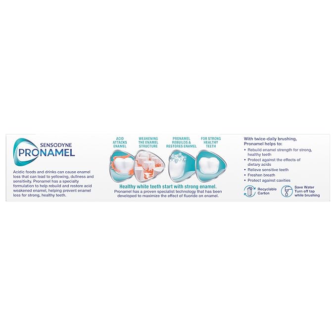Sensodyne Pronamel Fresh Breath Enamel Toothpaste for Sensitive Teeth and Cavity Protection, Fresh Wave - 4 oz (4 Pack)