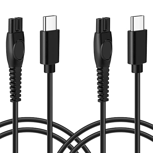 5V USB-C Charger Cord Compatible with Philips Norelco Shaver Models – QP2724, QP1924, QP4530, QP2834, QP4631, X3001, MG5910, MG5970, QP6552, MG7910, MG7970, MG9520, QP6542 & More, 2 Pack