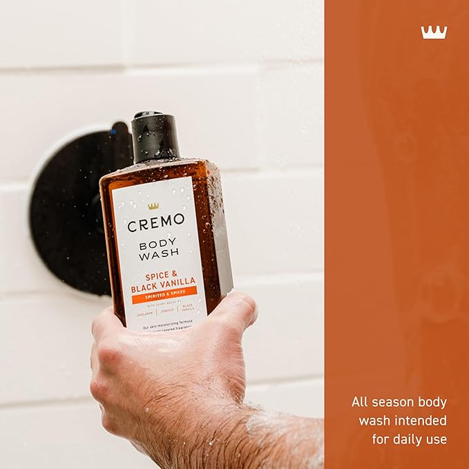 Cremo Body Wash for Men, Rich-Lathering Spice & Black Vanilla, 16 Fl Oz