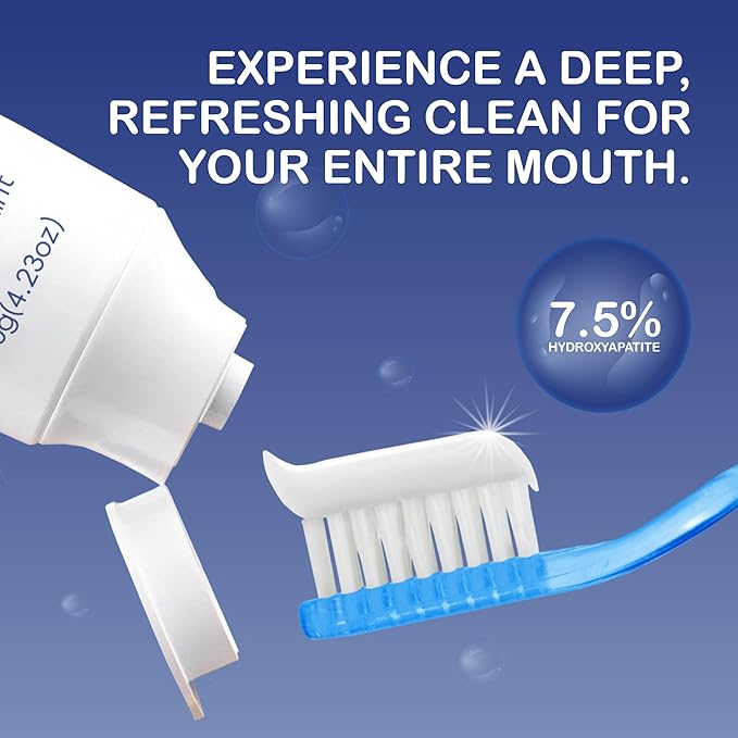 Hydroxyapatite Toothpaste, Nano Hydroxy 7.5%, Fluoride Free, for Sensitive Teeth Enamel Protection, Dent Whitening, Remineralizing, Nano Hydroxyapatite Toothpaste, Dent Protection, Fresh Breath
