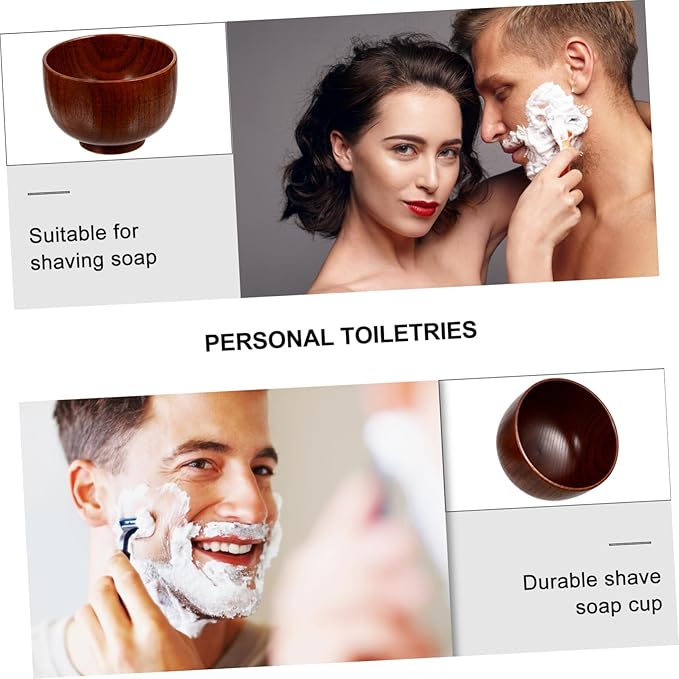 Elegant Wooden Shaving Soap Bowl Men's Shaving Soap Cup Smooth Shave Mug