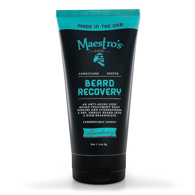 Maestro's Classic Beard Recovery Tube – Mark of a Man Blend | Beard Moisturizer for All Hair Types | Hydrating, Soothing & Softening Beard Conditioner for Men, 8 Ounce