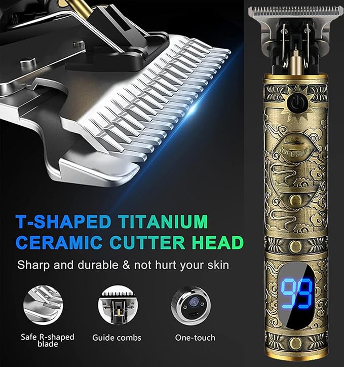Beard Trimmer for Men Cordless Hair Clippers with LCD Display Professional Gooming Set Haircut Trimmers Rechargeable Shaver Gift for Kid Boyfriend Boy Family