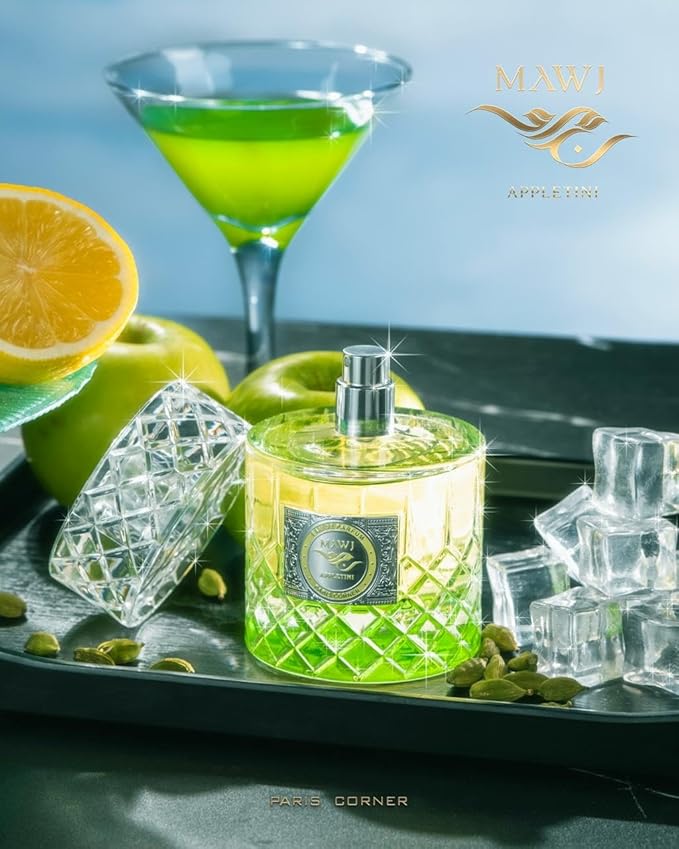 Paris Corner | Mawj Appletini EDP 3.4 Fl Oz | A Unisex Cardamom and Bergamot Perfume Blending Fruity and Spicy Notes for an Irresistible Scent for Any Occasion