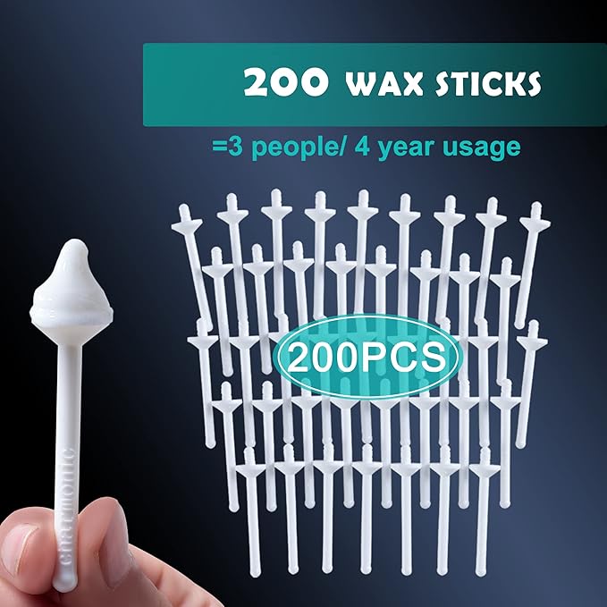 Charmonic 200 Pcs Wax Sticks, Nose Wax Kit Accessories, Waxing Sticks for Nostril Nasal Cleaning, Ear Face Eyebrows Hair Removal for Men Women