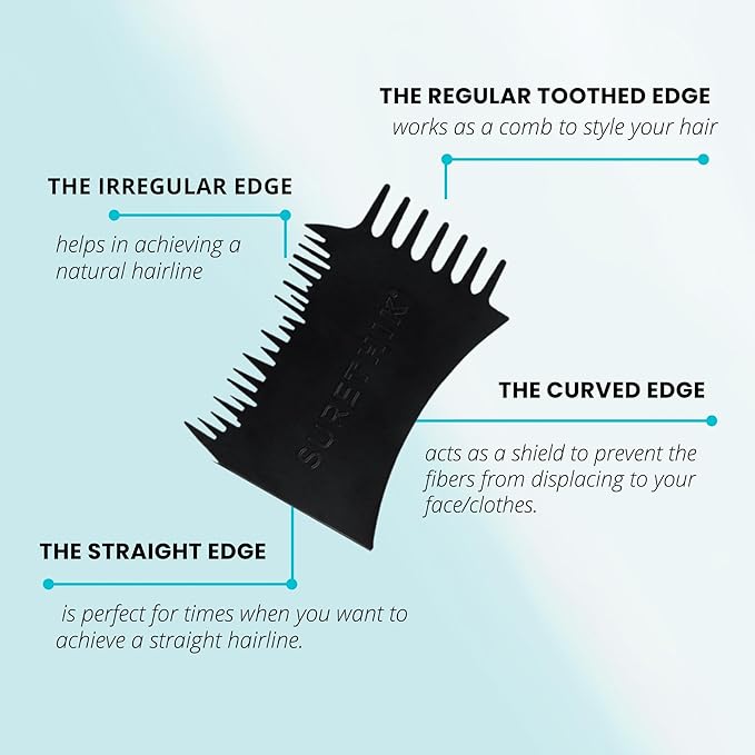 Hair Building Fibers, 15G, with BONUS Pump Applicator, Hairline Comb and 3 Nozzles, Hair and Hairline Filler Kit For Men and Woman (Dark Brown)