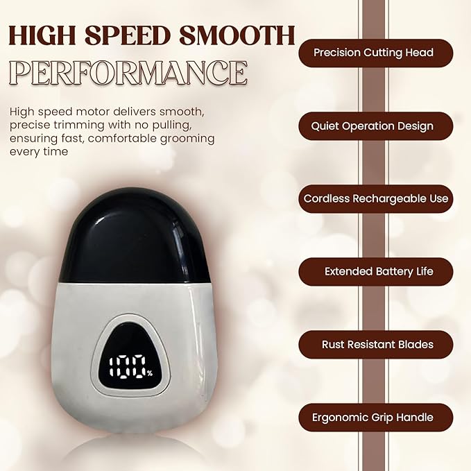 Nose Hair Trimmer for Men Women - Electric Nose Hair Clipper with Replaceable Stainless Steel Blade, Powerful Motor, Wet/Dry Use, Portable USB Rechargeable Design | White