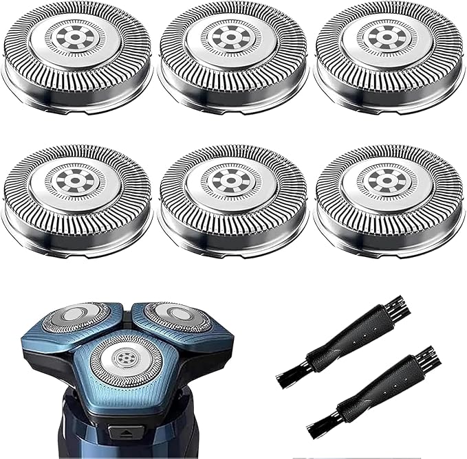 SH71/52 Replacement Head Shaver Compatible with Phillips Norelco Series 7000 and Angular-Shaped 5000 (S5xxx), SH71/52 Blades for Philips 7000 Replacement Heads for 7500 7530 S7370 S7371, 6-Pack