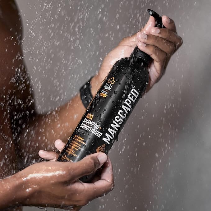 MANSCAPED® 2 In 1 Shampoo & Conditioner, UltraPremium Formula Infused with Sea Kelp, Coconut Water, Aloe for Nourishing and Hydrating Hair (16 oz Aluminum Bottle)