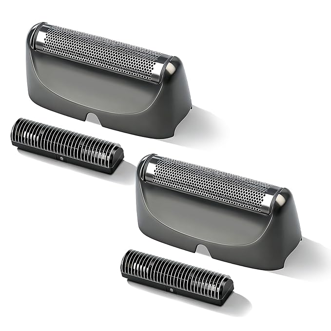 2-Pack Shaver Replacement Foil and Cutter Compatible with BaBylissPRO UV-Disinfecting Single Replacment Foil (Grey)