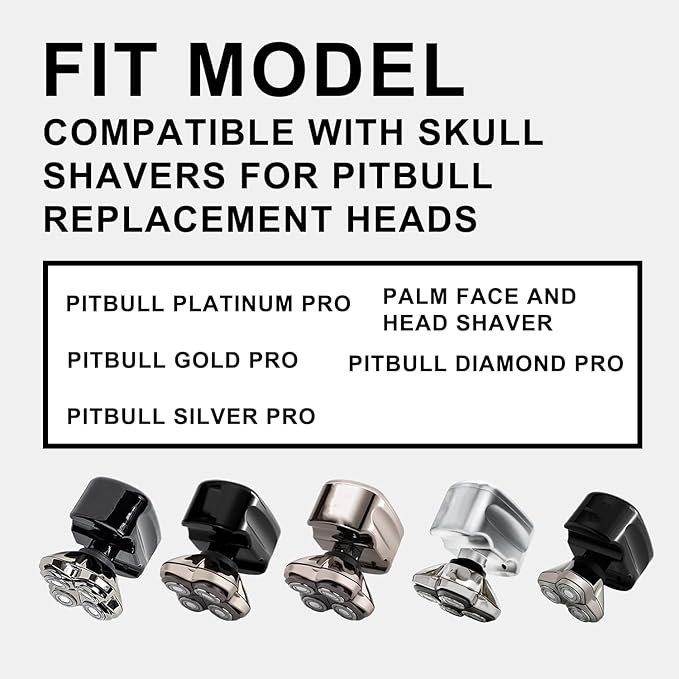 16 PACKS Head Shaver Replacement Heads Compatible with Skull Shaver Pitbull Gold PRO, Pitbull Silver PRO, Palm, Pitbull Platinum PRO, Electric Razor Replacement head for Superior Shaving