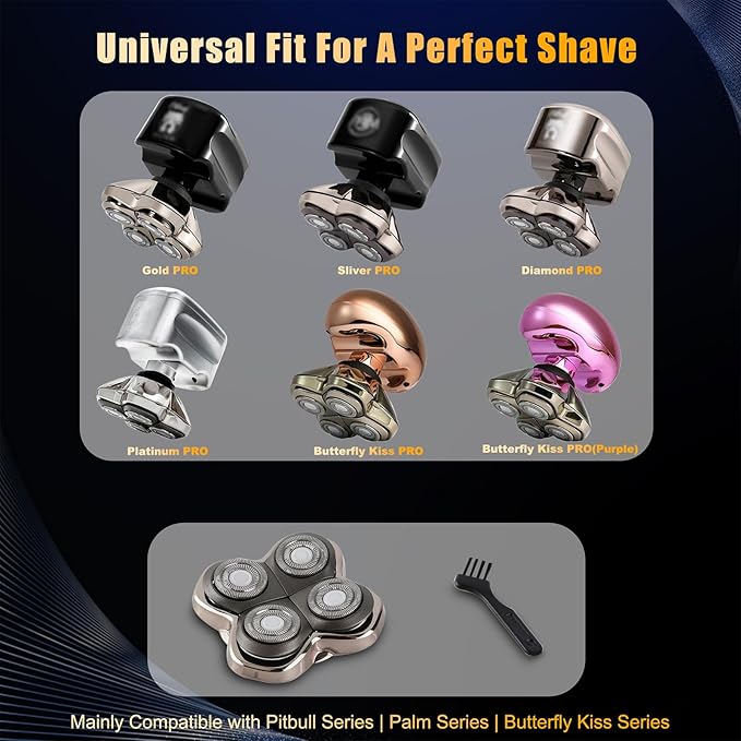 Lnauy Shaver Blades Compatible with Skull Shaver Baron PRO 4, Pitbull, Palm, Butterfly Kiss Shaver, Skull Shaver Replacement Heads Blades