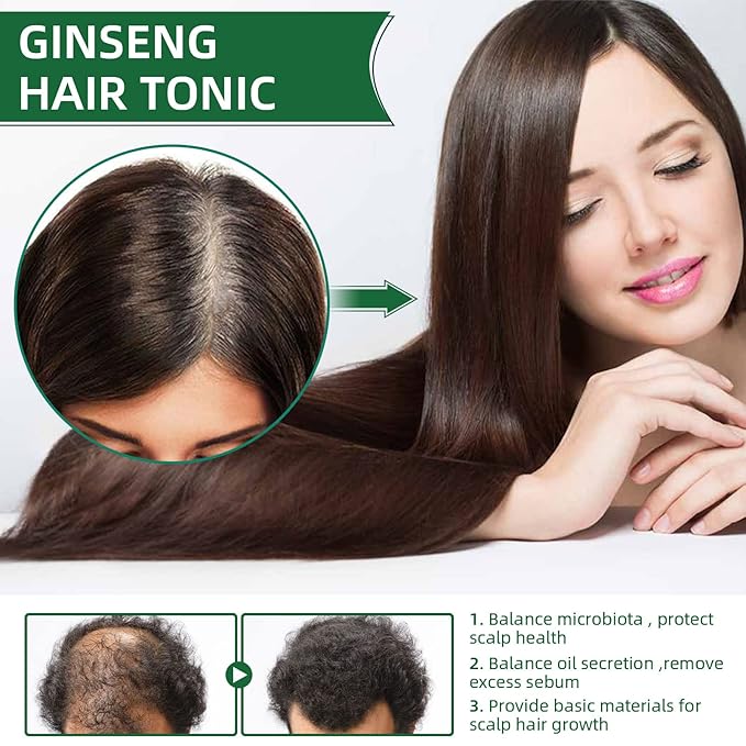 Rosemary Biotin Hair Growth Spray with Ginseng & Ginger - Hair Tonic for Scalp Nourishment, Hairfall Control, Natural Follicle Strengthener, Vegan Formula (3 pcs)
