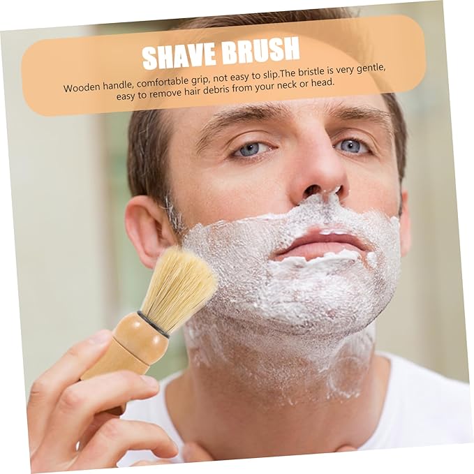 Portable Beard Brush for Men Natural Boar Bristle Grooming Tool for Beard and Mustache Care Multi-use Shaving Brush and Boyfriends