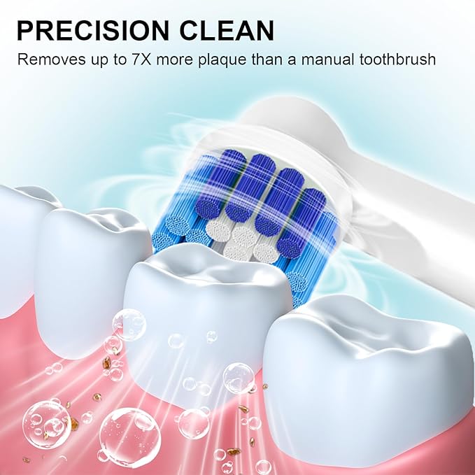 8pcs Replacement Brush Heads Compatible with Braun Oral-B, Professional Electric Toothbrush Heads for Oral B Replacement Heads Refill Pro100/1000/1500/4000/5000/7000/8000/9600 Etc.