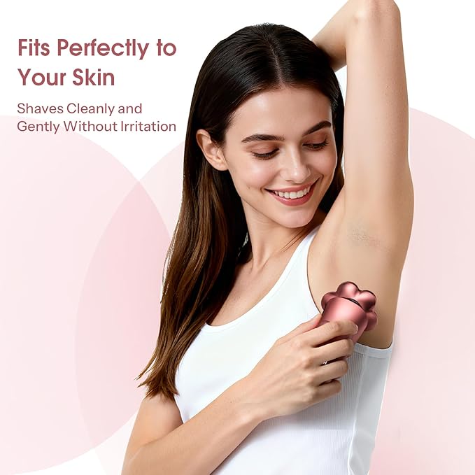 Electric Razors for Women Legs: 5-in-1 Rechargeable Body Shaver, 7D Wet & Dry Bikini Trimmer, IPX7 Waterproof Lady Hair Remover for Face Underarms Pubic, Rose Pink