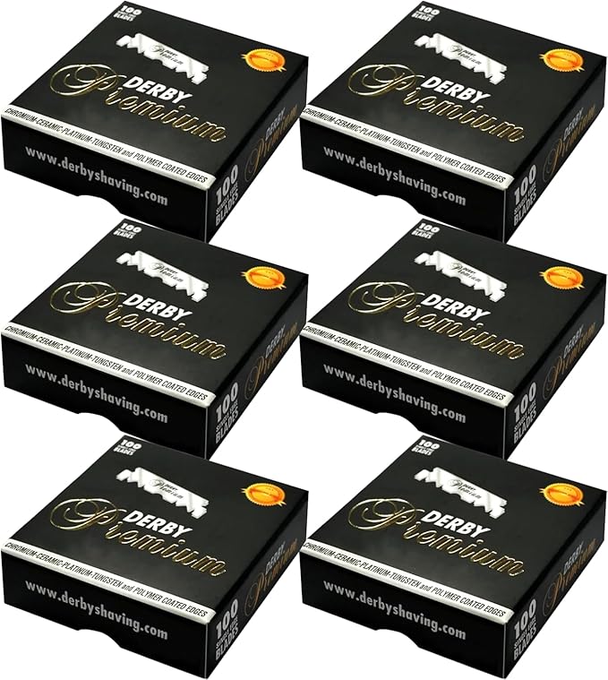 600 "Derby Premium" Single Edge Razor Blades for straight razor