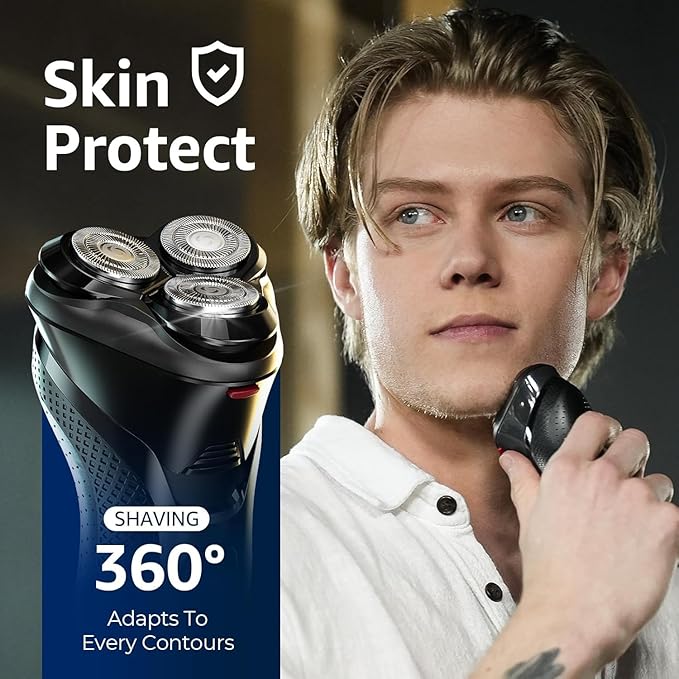 rategist 3-in-1 Electric Razor for Men: One Touch Acceleration, IPX7 Waterproof Razors for Men, USB-C Rechargeable Electric Shavers for Men - 4D Floating Blades, Wet or Dry