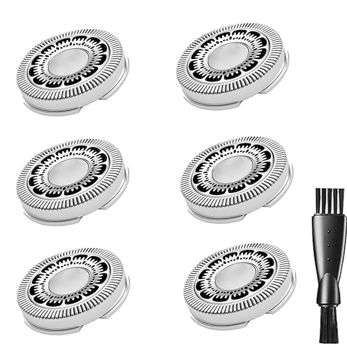 SH90 Replacement Heads for Philips Norelco Series 9000(S9xxx) 8000(S8xxx) Electric Razor Shaver, Upgrade SH90/62 Replacement Head Blades for Philips Norelco 9000 Replacement Blades, 6Pcs With Brush