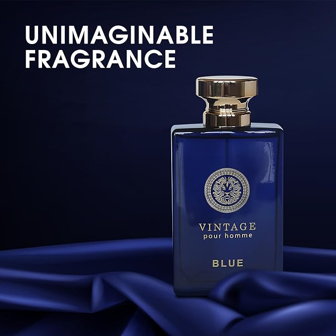 Vintage Blue Men's Cologne Timeless Scent with a Modern Twist Perfume for Men, Eau de Toilette 100ML for All Skin