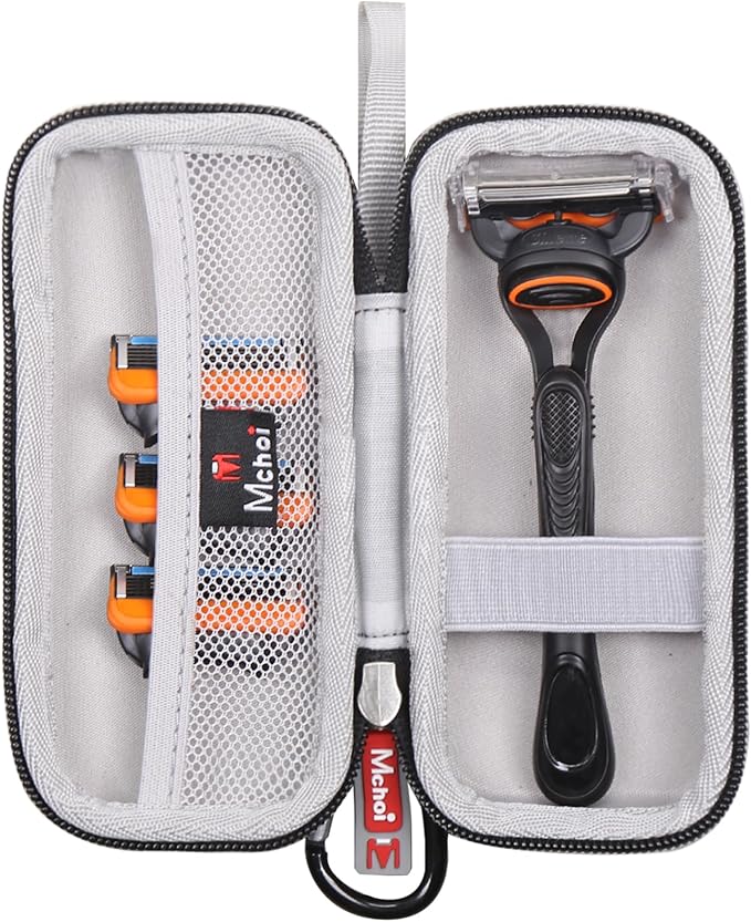 Mchoi Hard Carrying Case Fits for Fusion5 Men’s Razor & Proglide Shield Men's Razor, Case Only, Grey