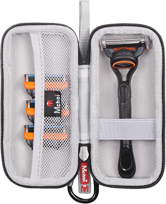 Mchoi Hard Carrying Case Fits for Fusion5 Men’s Razor & Proglide Shield Men's Razor, Case Only, Grey