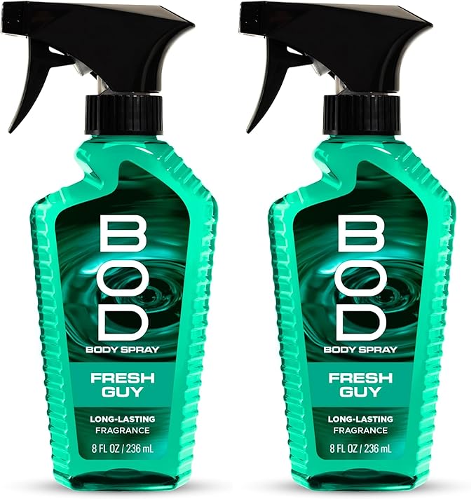 BOD man Fresh Guy For Men Fragrance Body Spray, 8 oz (Pack of 2)