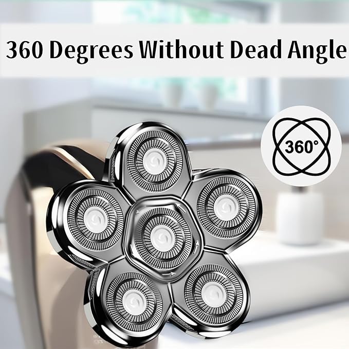 6D Balde Head Shaver Replacement Heads for AW Shaver,White Shaver Head Replacement Compatible with Aidallswellup G-672 Head Shaver,Replacement Head Not for Model:AW-PRO001