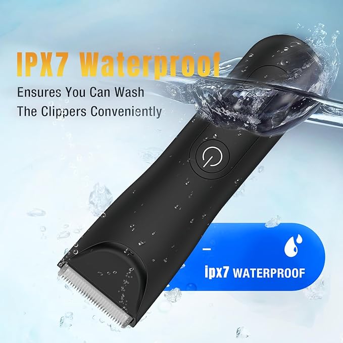 Head Shavers for Bald Men, Body Hair Trimmer for Men Manscape Groin and Ball Trimmer,2 in1 Body and Head Shaver Grooming Kit,IPX7 (A, B)