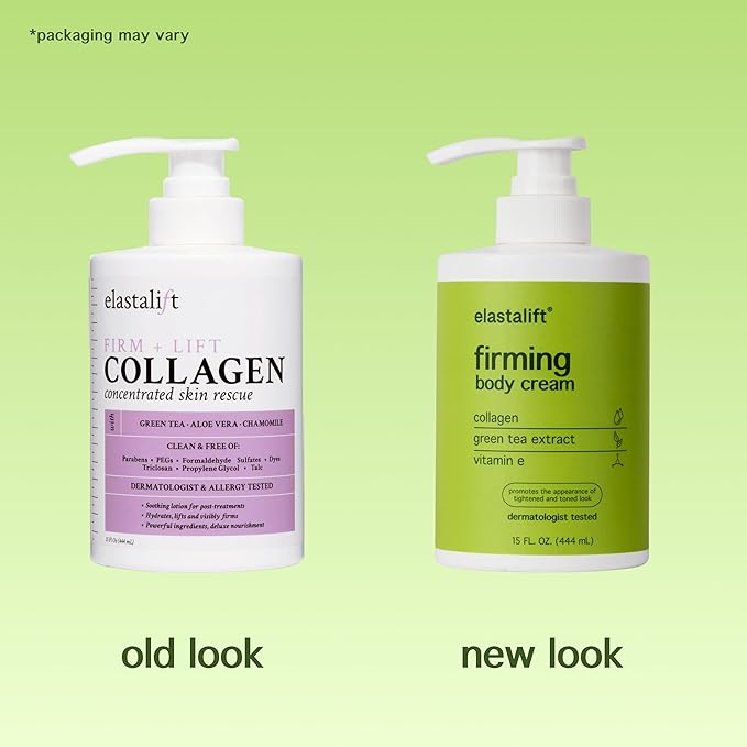 Elastalift Collagen Cream + Manuka Honey Cream Body Lotion & Face Moisturizer Skin Care Bundle For Women & Men | Skin Tightening Collagen Firming Lotion For Crepey Skin, Dry Skin, & Wrinkles, 2PC Set