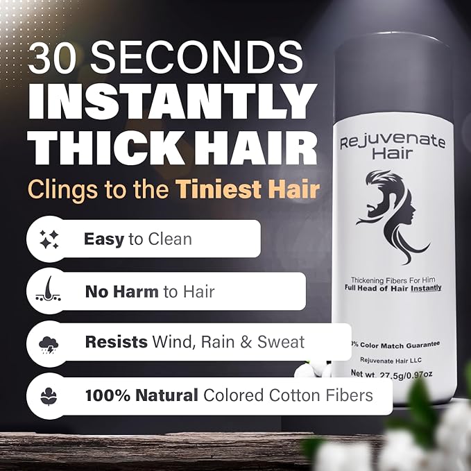 Fibers for Thinning Hair (Light Blonde), Undetectable Hair Powder for Men & 100% Natural Hair Building Fibers - Conceals Hair Loss - Bald Spot Cover Up Hair Powder, 2 Month Supply