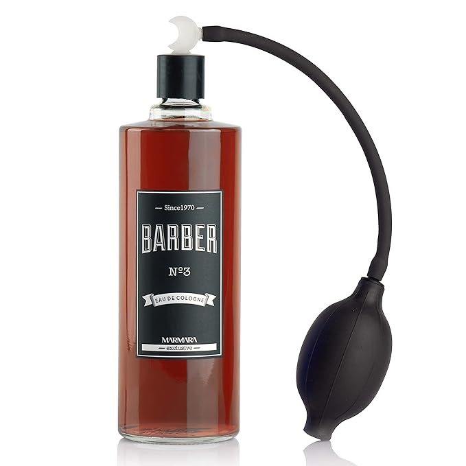 Marmara Barber Cologne - Best Choice of Modern Barbers and Traditional Shaving Fans Glass Bottle (500 ml, No3)