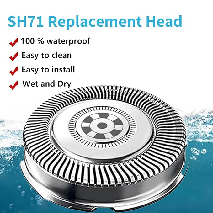 6 Pack SH71/52 Replacement Heads Compatible with Philips Norelco Series 7000 and Angle 5000 Series, SH71 Upgraded Replacement Blades Compatible with Philips Electric Shaving Series 7000 S7311 S7370