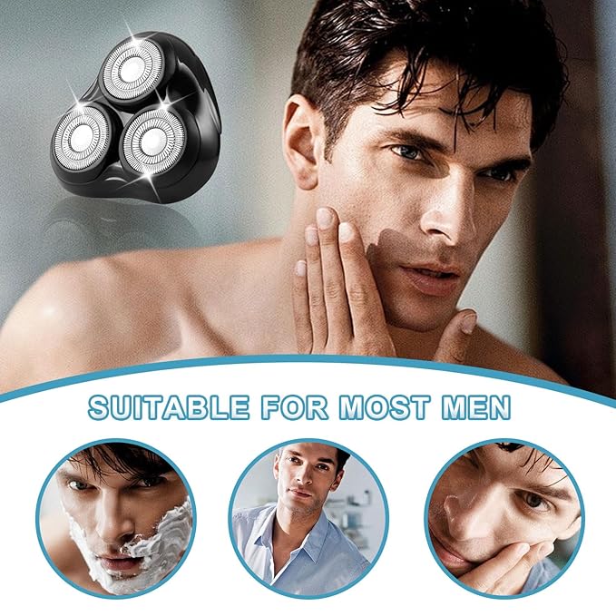 Universal Rotary Shaver Replacement Head Compatible with Remington Shaver Razor Parts for Series R3,R4,R5,R6,R7,R8,SP-3141 and SP-5161 Foils (Black/1Pack)