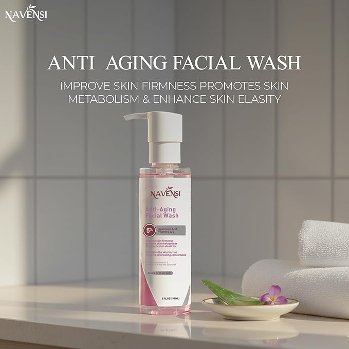 Anti Aging Face Wash 150ml | Hyaluronic Acid, Manuka Honey, Charcoal & Aloe Vera Facial Wash For Women & Men | Deep Cleansing, Hydrating Facial Cleanser For Smooth, Youthful Skin