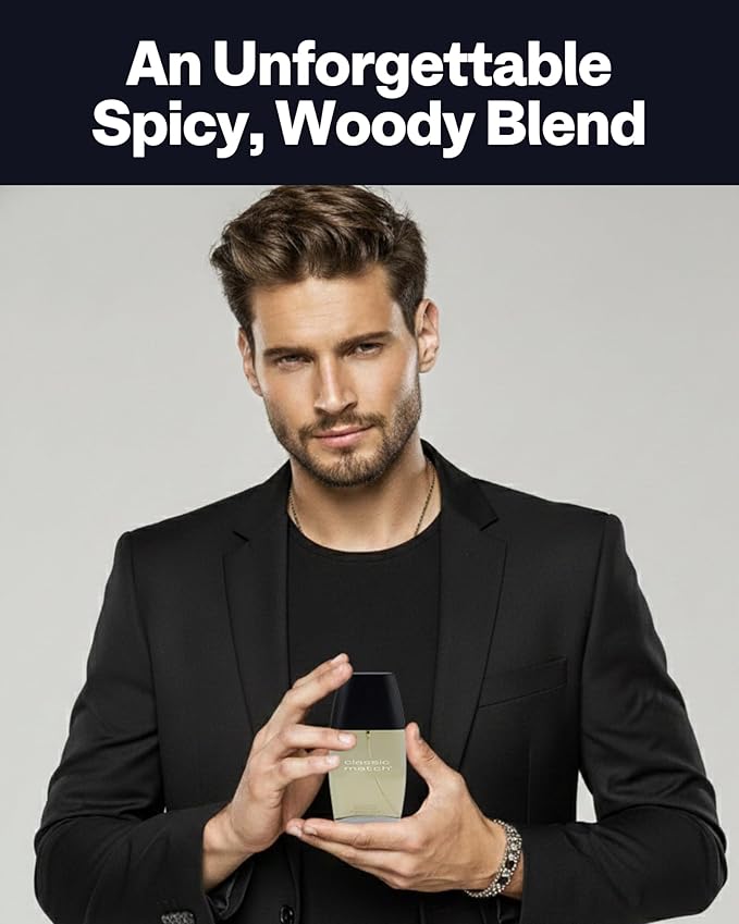 PB ParfumsBelcam CM Noir Eau De Toilette Spray for Men – Fresh Fougere Cologne, Bergamot, Basil, Patchouli, Long-Lasting Scent, Masculine Fragrance – 2.5 Fl Oz