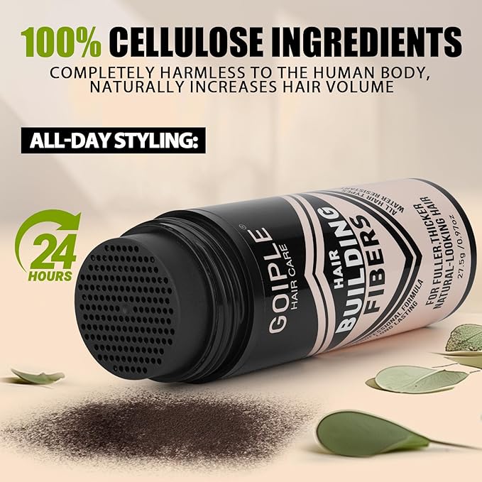 Hair Thickening Fibers & Pump Applicator Set Professional 3-in-1 Hair & Beard Styling Set - Hair Fibers Barber Enhancement Spray for Mens Hair&Beard - Hairline Enhancer&Volumizing Spray(Medium Brown)