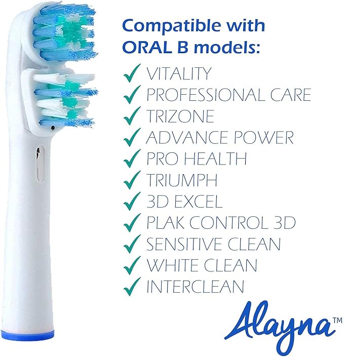 Replacement Brush Heads Compatible with Oral B Braun- Double Clean Design, 16 Pk Generic Electric Toothbrush Replacement Heads- Fits Oralb Pro 7000, 1000, 8000, 9000, 1500, 5000, Kids, Vitality & More
