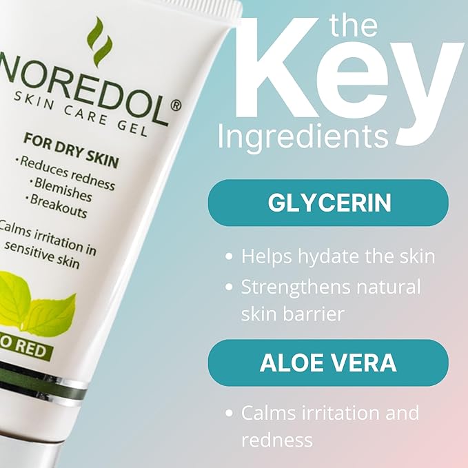 Noredol® Redness Relief Gel | Patented 1,4-Cyclohexanediol Barrier Repair | Soothes Visible Redness, Flushing & Irritation | Dr. Developed for Rosacea-Prone & Sensitive Skin | Fragrance-Free (0.5 oz)