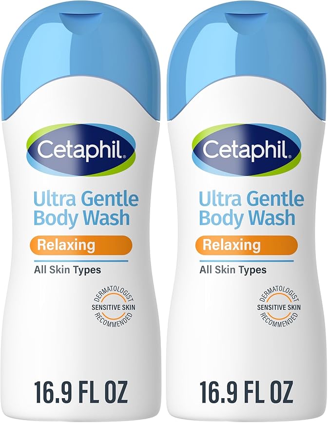 Cetaphil Ultra Gentle Refreshing Body Wash, For Dry to Normal, Sensitive Skin, with Aloe Vera, Calendula, Vitamin B5, Hypoallergenic, Fragrance Free, Dermatologist Tested, 16.9oz (Pack of 2)